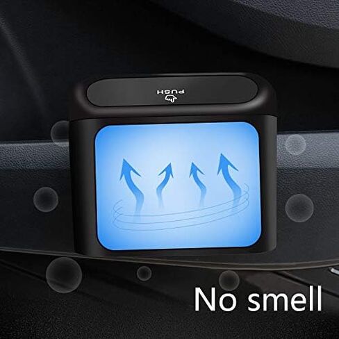 KIKIMO Tesla Trash Can with 8 Rolls of Garbage Bags, Mini Tesla Model 3/Y/S/X Accessories, Bin Storage Box, Leak-Proof Car Trash Can with Lid in Kuwait