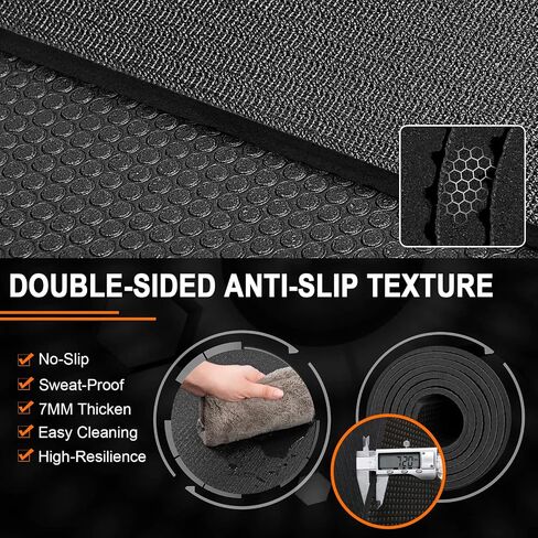 Large Exercise Mat 8'x5'|12'x6' Workout Mat for Home Gym Mats Exercise Heavy Duty Gym Flooring Fitness Mat Large Yoga Mat Cardio Mat for Weightlifting, Jump Rope, MMA, Stretch, Plyo, HIIT, Shoe-Friendly in Saudi Arabia