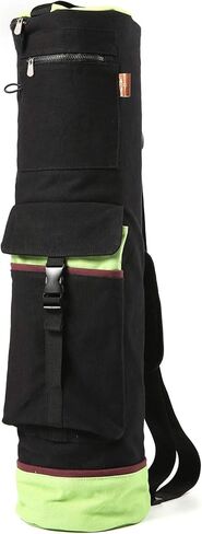 حقيبة سجادة اليوجا من هيثيوجا بسحاب كامل لتمارين اليوجا وحقيبة حمل - جيوب تخزين داخلية/خارجية متعددة الوظائف وحزام كتف قابل للتعديل - حقيبة يوجا 28 بوصة × 7 بوصة تناسب معظم أحجام سجادة اليوغا in Kuwait