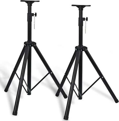 حامل مكبر صوت مزدوج ثلاثي القوائم مع دعامة تثبيت، حامل مكبر صوت بشاشة PA DJ Studio قابل للتعديل in Kuwait