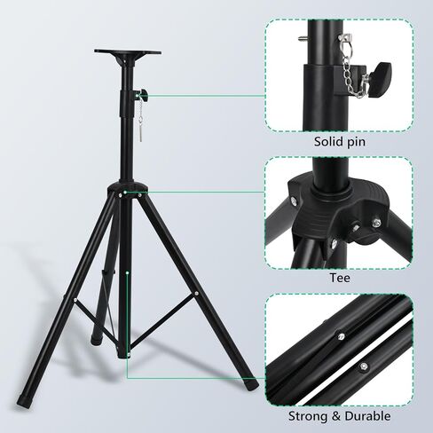 حامل مكبر صوت مزدوج ثلاثي القوائم مع دعامة تثبيت، حامل مكبر صوت بشاشة PA DJ Studio قابل للتعديل in Kuwait