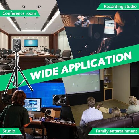 حامل مكبر صوت مزدوج ثلاثي القوائم مع دعامة تثبيت، حامل مكبر صوت بشاشة PA DJ Studio قابل للتعديل in Kuwait