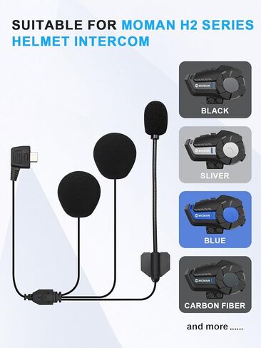 سماعة رأس لجهاز الاتصال الداخلي للدراجات النارية من مومان H2، ميكروفون صلب، مجموعة ملحقات أنظمة الاتصالات in Kuwait