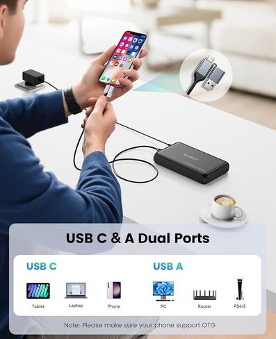 ORICO 3.5 Hard Drive Enclosure SATA Compatible for 3.5" 2.5" Seagate Samsung WD Crucial SanDisk HDD SSD, ABS+Metal Shell, Support UASP&Trim Up to 20TB, 2-in-1 USB C to USB C/A Cable (DDL35C3) in Kuwait