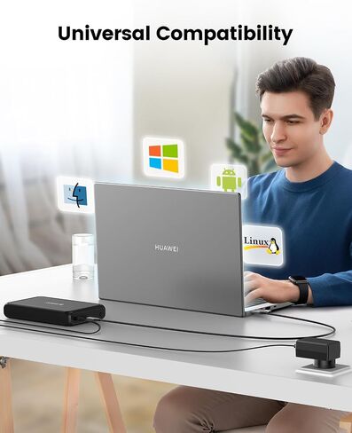 ORICO 3.5 Hard Drive Enclosure SATA Compatible for 3.5" 2.5" Seagate Samsung WD Crucial SanDisk HDD SSD, ABS+Metal Shell, Support UASP&Trim Up to 20TB, 2-in-1 USB C to USB C/A Cable (DDL35C3) in Kuwait