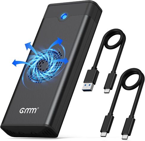 حاوية M.2 NVME SSD مع مروحة تبريد، محول USB C 3.2 Gen 2 PCIE NVME بسرعة 10 جيجابت في الثانية، SATA بسرعة 6 جيجابت في الثانية، قارئ M.2 مع علبة من الألومنيوم تدعم UASP Trim لـ PCIe M-Key(B+M Key) SSD 2242/2260/ 2280 in Kuwait