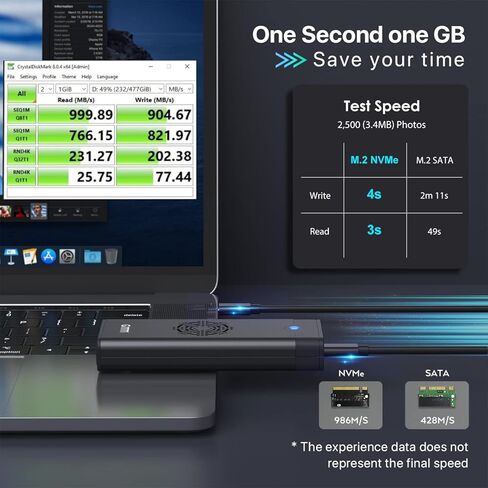 حاوية M.2 NVME SSD مع مروحة تبريد، محول USB C 3.2 Gen 2 PCIE NVME بسرعة 10 جيجابت في الثانية، SATA بسرعة 6 جيجابت في الثانية، قارئ M.2 مع علبة من الألومنيوم تدعم UASP Trim لـ PCIe M-Key(B+M Key) SSD 2242/2260/ 2280 in Kuwait