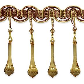 Expo International Acrylic Bulb Homed Hored Fringe Trim ، 10 ياردة ، الشمبانيا