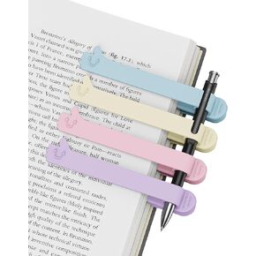 Learockle 4PCS إشارة مرجعية تلقائية ، علامات كتب السيليكون المطورة مع فتحة حامل القلم للنساء ، الرجال ، الأطفال ، عشاق الكتب ، إكسسوارات القراءة هدايا للكتاب للمعلم ، الطالب