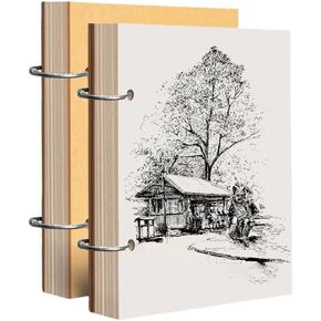 2 Pack Sketchbook ، 5.1 "X 7.4" Sketch Book Set ، 85 صفحة/170 صفحة ، ورق سميك 160GSM ، غلاف فني ، لوحة رسم ، كتب صغيرة للبالغين ، كراسة سفر صغيرة