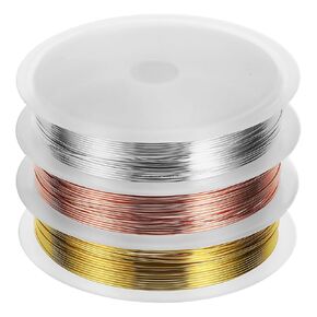 Jewelry Wire, 3 Rolls Wire for Jewelry Making, Gauge Bendable Copper Wire Craft Metal Wire Beading Wrapping Wire for DIY Jewelry Making Golden Sliver Copper Color