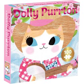 Mudpuppy Dolly Purrton Music Cats 100 Piece Puzzle from Mudpuppy - Introduce a Music Legend with This Jigsaw Puzzle for Kids, Foil Embellishments, 14" x 14", Ages 6+