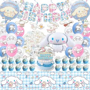 تشمل زخارف عيد ميلاد Cinnamoroll ، و 101 مساءً لوازم الحفلات اللافتة ، والبالونات ، والملصقات ، والدوامات المعلقة ، وأغطية كعكة الكعك ، مائدة المائدة للأطفال Cinnamoroll.