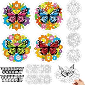 عيد الأم الحرف DIY زهرة الحرفاء للأطفال شاكرين مجموعة هدايا مجموعة ملون الخاص بك مجموعة الفراشات الربيع ثلاثية الفراشات اللوحة لعبة لفنون العائلة الفصول الدراسية مشاركة حفلة الربيع في الربيع.