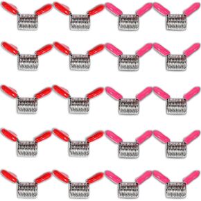 20 PCS Clamps Fring Clamps لصنع المجوهرات ، سدادات حبة للأساور DIY ، قلادات ، مشابك زنبركية صغيرة مع مقابض لمنع الخرز من السقوط (10 حمراء و 10 وردية)