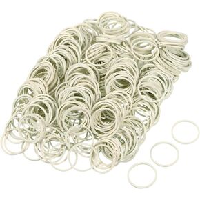 Meccanixity 400 Pack Rubber Rubber Rubber Rubber Band White 25mm × 1.4 ملم نطاقات مطاطية للشعر للمكتب المنزلي