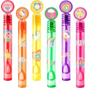 24pcs يونيكورن قوس قزح DIY Bubble Wands Party Favors 96pcs ملصقات لـ Goodi