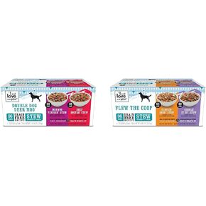 I AND LOVE AND YOU Wet Dog Food Bundle with Double Dog Deer Moo Variety Pack + Flew The Coop Variety Pack