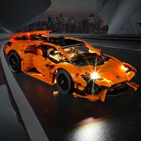 مصباح LED Vaodest لـ LEGO 42196 Lamborghini Huracán Tecnica Orange Car Set ، التصميم والتكوين المتوافق مع الطراز 42196 (ضوء LED فقط ، وليس طقم البناء)