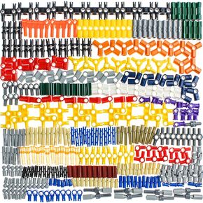 370pcs technic-pin-axle-axle-connectors-bricks-bricks-bricks ، متوافقة مع الأشرطة التقنية ، لكتاب الفنيين الفنيين (لون عشوائي)