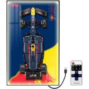 حائط السيارة لـ LEGO F1 42206 ، عرض لوحة الحائط مع مصابيح LED للسيارة ، ومقتنيات البالغين مثبتة على لبنات البناء ، والهدايا لعشاق LEGO (باستثناء السيارات)