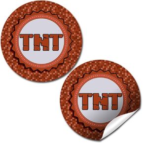 Pixel Miner TNT TNT ، شكرًا لك ملصقات ملصقات للأطفال ، ملصقات دائرة الحفلات 40 2 بوصة بواسطة Amandacreation ، رائع على مفضلات الحفلات ، أختام المغلف وأكياس Goodie