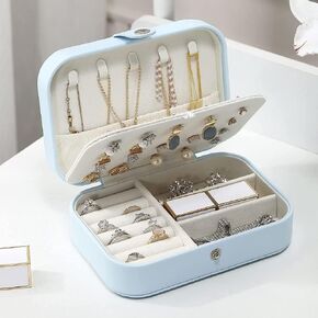 Yiluana Mini Travel Jewelry Box Portable Jewelry Case for Earring, Ring, Necklace,Bracelet Small Jewlery Organizer with Zipper and Mirror