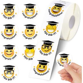 600pcs ملصقات التخرج من رياض الأطفال لقد فعلت ذلك ابتسامة موضوع التعبير الطالب مكافأة مغلف الأختام