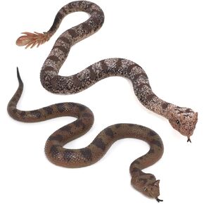 2PCS الثعابين المطاطية الأفعى مزيفة محدثة LifeLike Rubbe Snake Scare Birds و Squirrels صعبة لحفلة الحديقة هدية يوم أبريل كذبة أو الدعائم الزخرفية هالوين (النمط 2)