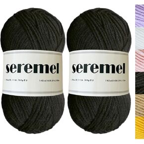 2 Pcs Crochet Yarn, 2 Balls of 100g/280Yards Soft Acrylic Yarns, Assorted Colors 4-ply Yarn for Crocheting and Knitting/DIY (Sunflower Yellow-2)