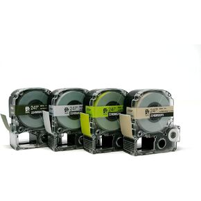 Epson LabelWorks Safari Bundle - 5 1" Label Tapes - 224WMKPX, 224BMGPX, 224BMGYPX, 224BMBEPX