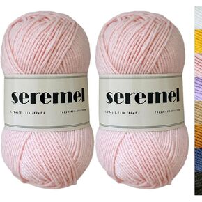 2 Pcs Crochet Yarn, 2 Balls of 100g/280Yards Soft Acrylic Yarns, Assorted Colors 4-ply Yarn for Crocheting and Knitting/DIY (Sunflower Yellow-2) in Kuwait