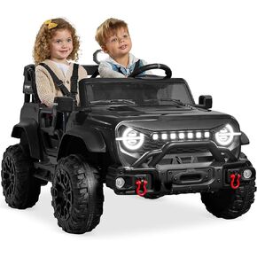 Best Choice Products Kids 24V 2-Seater Electric Ride On Car Truck w/ 132lb Weight Capacity, Parent Control, Bluetooth, LED Lights - Black