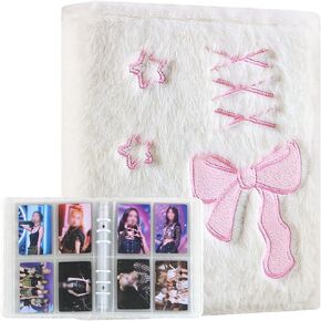1pcs bow star plush Kpop photocard binder cute photocard حامل بطاقة الصورة الكورية A6 6 Ring Binder Kpop Card Collect