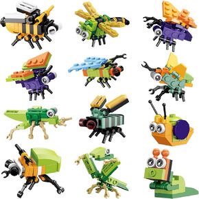 BRICHBROW Party Favors for Kids - 12 Animals Building Block Sets for Kids 6-12, for Birthday Party Favors Classroom Goodie Bags Stuffers Easter Gifts, Carnival Prizes
