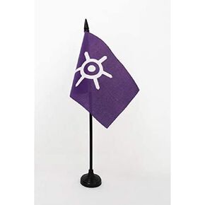 Tokyo Metropolis Table Flag 4 '' x 6 '' - Tokyo in Japan Desk Flag 15 × 10 سم - عصا بلاستيكية أسود وعلم AZ