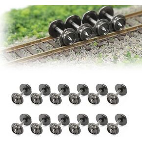 N Scale Metal Wheel مجموعات 6 أزواج / 12 أزواج 6.85 مم / 0.27 بوصة العجلات العجلات العجلات المحور المعدني للقطارات النموذجية شاحنات HP09150 (12)
