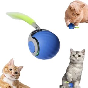 أسرع لعبة Cat Tail 2.0 ، Cattoy التفاعلية ، Cattoys للقطط الداخلية ، كرة القطط الفيروسية Chewie ، لعبة رياضية قابلة للتعديل ، هدية عيد ميلاد كرة التدوير الكهربائية للحيوانات الأليفة