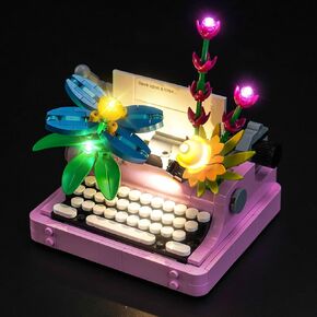 إضاءة LED متوافقة مع آلة كاتبة LEGO مع الزهور 3 في 1 ، مجموعة الضوء المتوافقة مع LEGO 31169 Creator 3 في 1 الآلة الكاتبة مع الزهور ، ولم يتم تضمين مجموعة النموذج