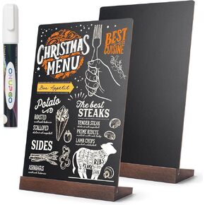 ONUPGO Chalkboard Signs, 8 x 12 Inches Tabletop Sign with Stand, Small Chalk Board, Mini Message Sign - Store Food Signs for Party, Wedding, Bar and Restaurant Decoration