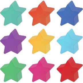 108 PCS Star Cletouts Paper for Bulletin Board ، 3.5 inch colors paper die cut conced cut star for diy craft school chalkboard wall party supply (boho)