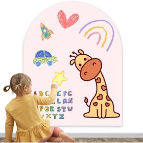 Magnetic Chalkboard Wall Decal 40"x32" Peel & Stick, Kids Educational Arch Blackboard with 6 Chalks, Dry Cloth, Easy to Clean, Self-Adhesive Whiteboard, Multifunctional board for Education & Schooling