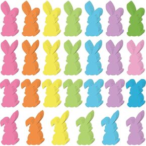 Geyee 108 PCS Easter Bunny Cetouts Paper Bulletin Decorations Small Class Class Class Cut Of Outs Rabbit على شكل أرنب مقطوع لقطار DIY Craft Office School School School School School School School