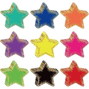 180Pcs Star Cutouts Bulletin Board 4 Inch Assorted Color Paper Stars Cutouts for Classroom DIY Craft School Teacher Student
