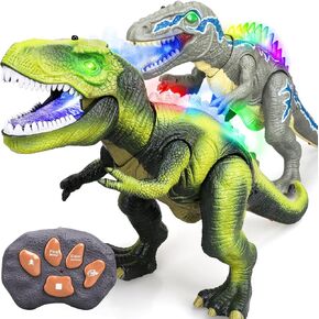 LED LED البخار LED UP Dinosaur Toys-التحكم عن بُعد في Velociraptor & T-Rex Dinosaurs للأطفال 3-12