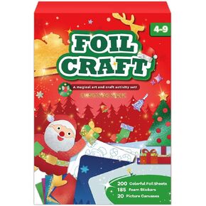 Soovsy 200 Sheets Animals Foil Art Art Kit For Kids ، Foil Art for Kids Crafts Kit Diy Creative Activity Travel Towes for 4 5 6 7 8 9 years Kids Boys Arts & Crafts (Animal)