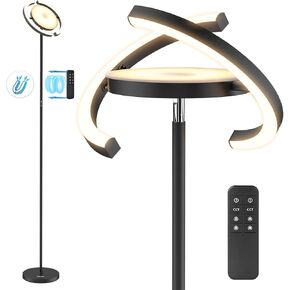 FIMEI Floor Lamp, 36W 2800LM Modern Bright Sky LED Standing Lamp, Rotatable Design for Multi-Angle Lighting, 3 Color and Dimmable, Remote/Touch Control for Living Room Bedroom Office, Black