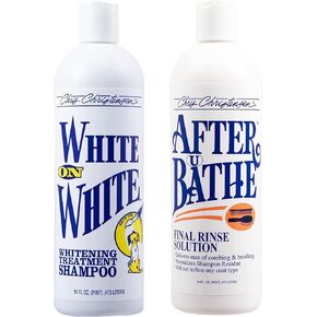 Chris Christensen Shampoo & Depantorer 16 Oz Bundle - White on White Shampoo + بعد U Date Final Rinse ، Groom مثل المحترف ، مصنوع في الولايات المتحدة الأمريكية