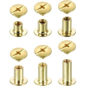 UXCELL 90 SETS Chicago Screw Rivets Metal Phillips Head Brocks Post Post Phail Proched Stud Scre