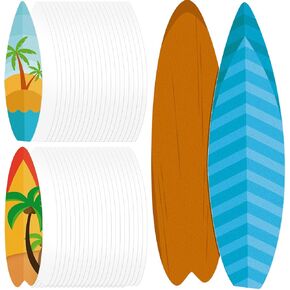 24 PCS DIY Paper Surfboards set surfboard lape surf cardboard surf and beach party crafts for Kids diy paper craft for summer beach surf party decore board wall decor